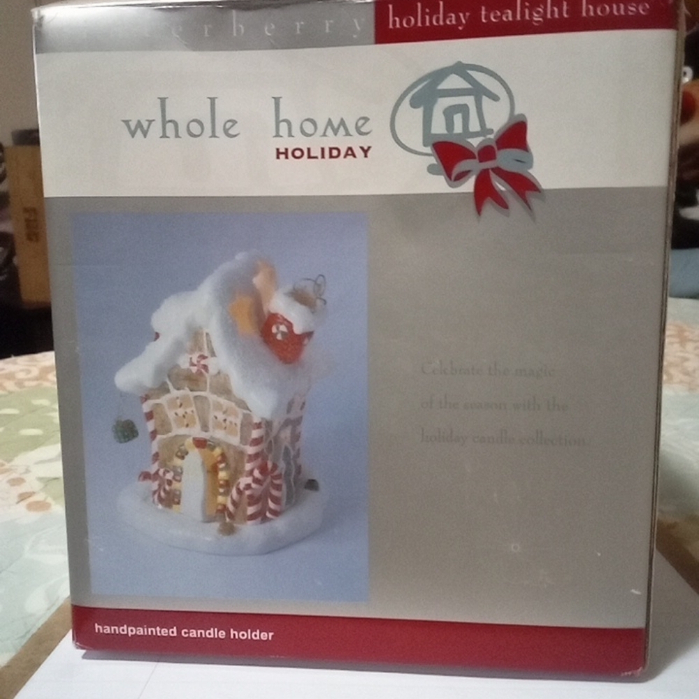 Vintage Holiday Handpainted Candle Holder-NEW In Box